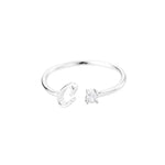 Multiple angles of Initial Ring with Luxury Rosebox with Light personalized ring