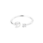 Initial Ring with Luxury Rosebox with Light with surprise rose gift box front view - Beyond Love