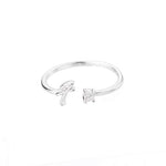 Side angle of personalized ring Initial Ring with Luxury Rosebox with Light
