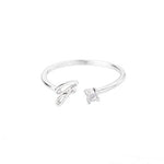 Side angle of personalized ring Initial Ring with Luxury Rosebox with Light