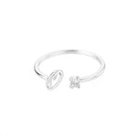 Initial Ring with Luxury Rosebox with Light gift-ready packaging with rose box presentation