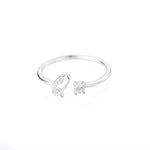 Side angle of personalized ring Initial Ring with Luxury Rosebox with Light