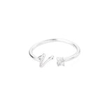Multiple angles of Initial Ring with Luxury Rosebox with Light personalized ring