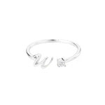 Initial Ring with Luxury Rosebox with Light with surprise rose gift box front view - Beyond Love