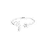Initial Ring with Luxury Rosebox with Light gift-ready packaging with rose box presentation
