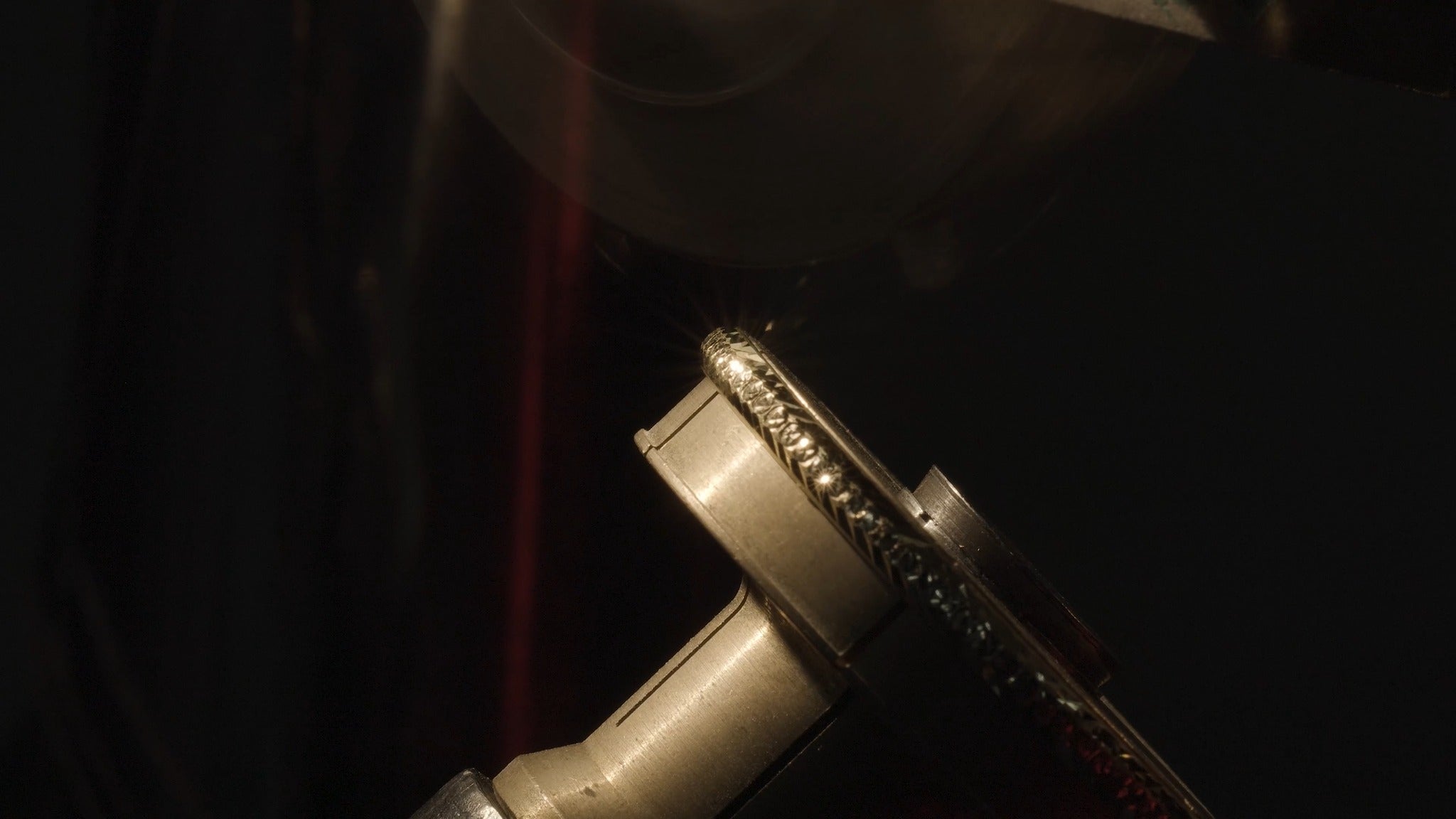 Close-up of diamond setting